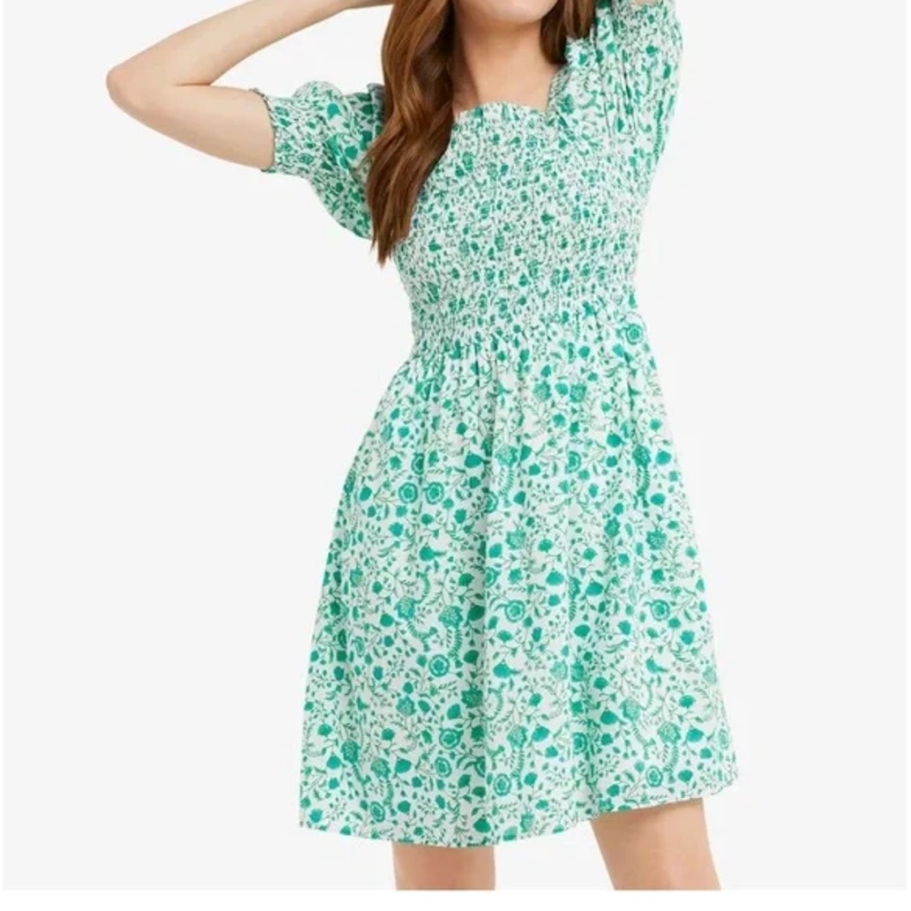 Draper James Green Floral Mini Dress